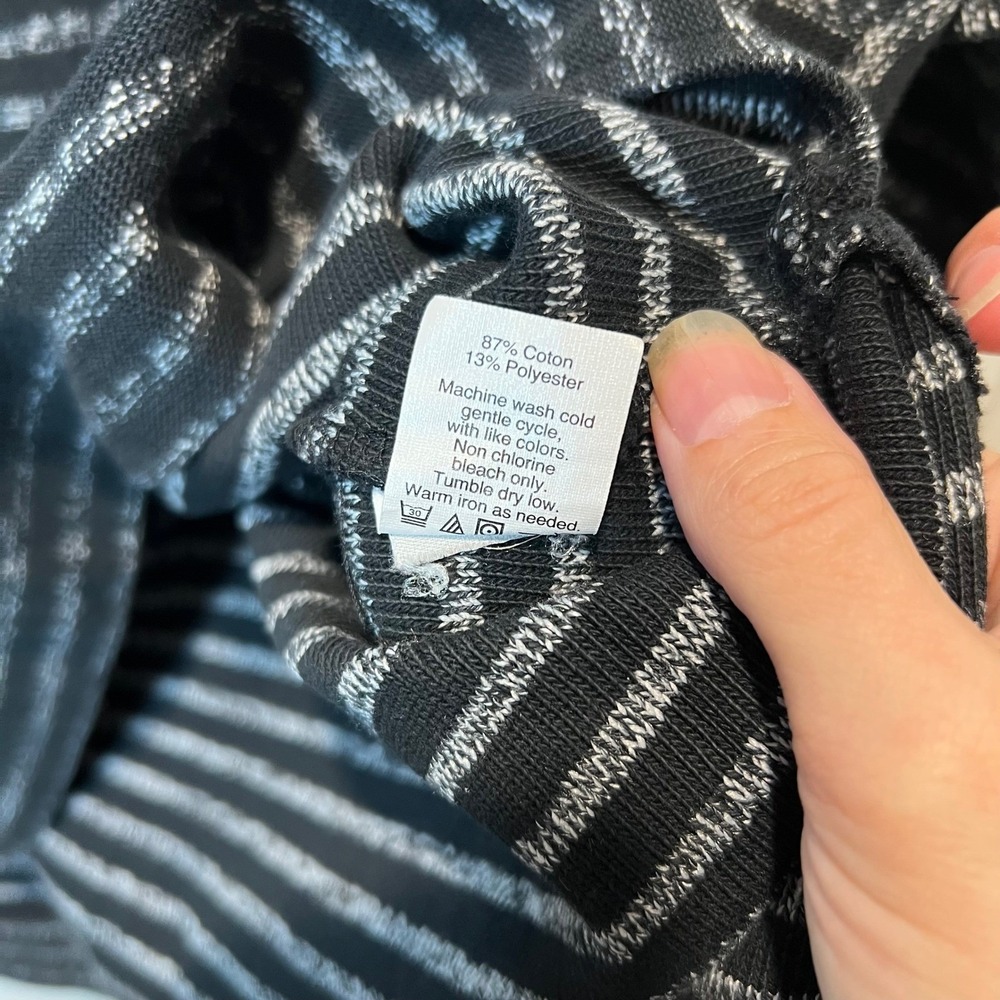 Madewell Womens Long Sleeve Top Metallic Striped Black Size M - Picture 2 of 8